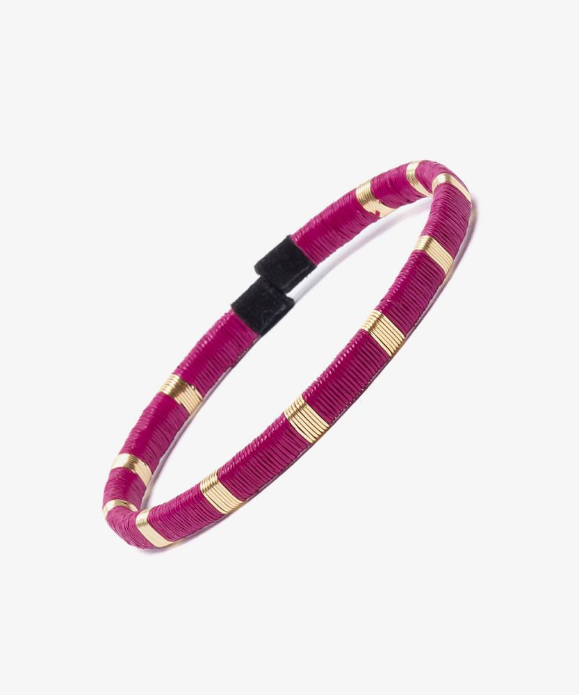Pulsera Werregue, 5 mm, Unidad - FUCSIA & DORADO