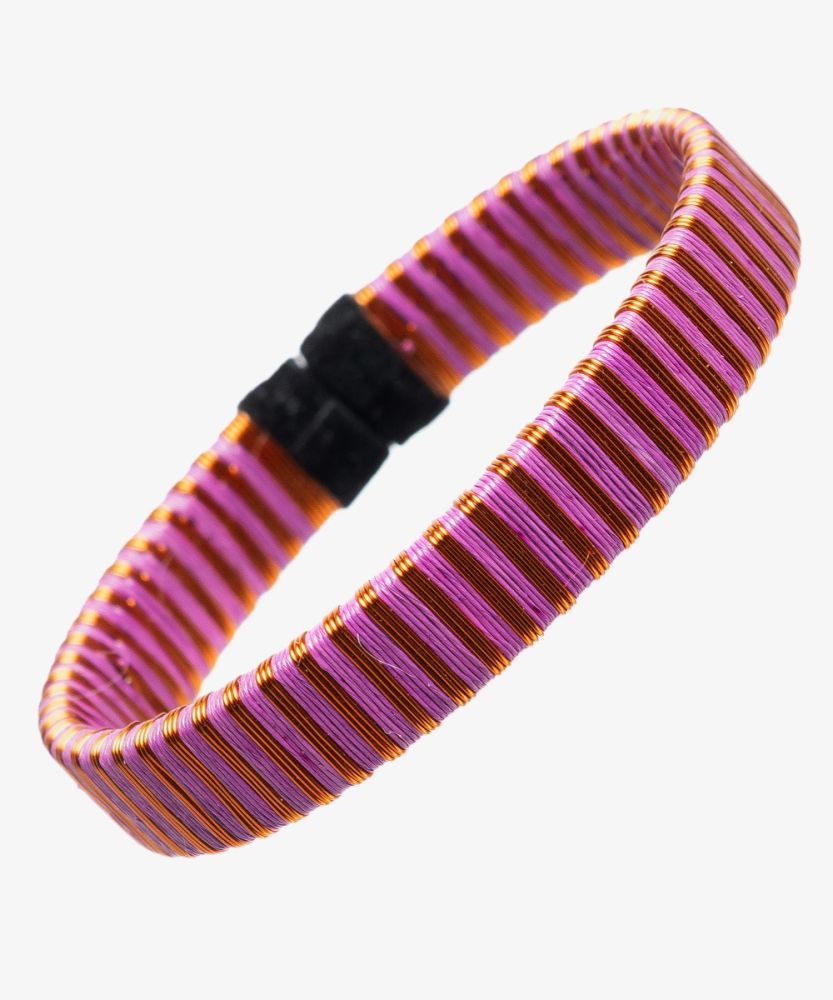 Pulsera Werregue, 1 cm - FUCSIA Y COBRE