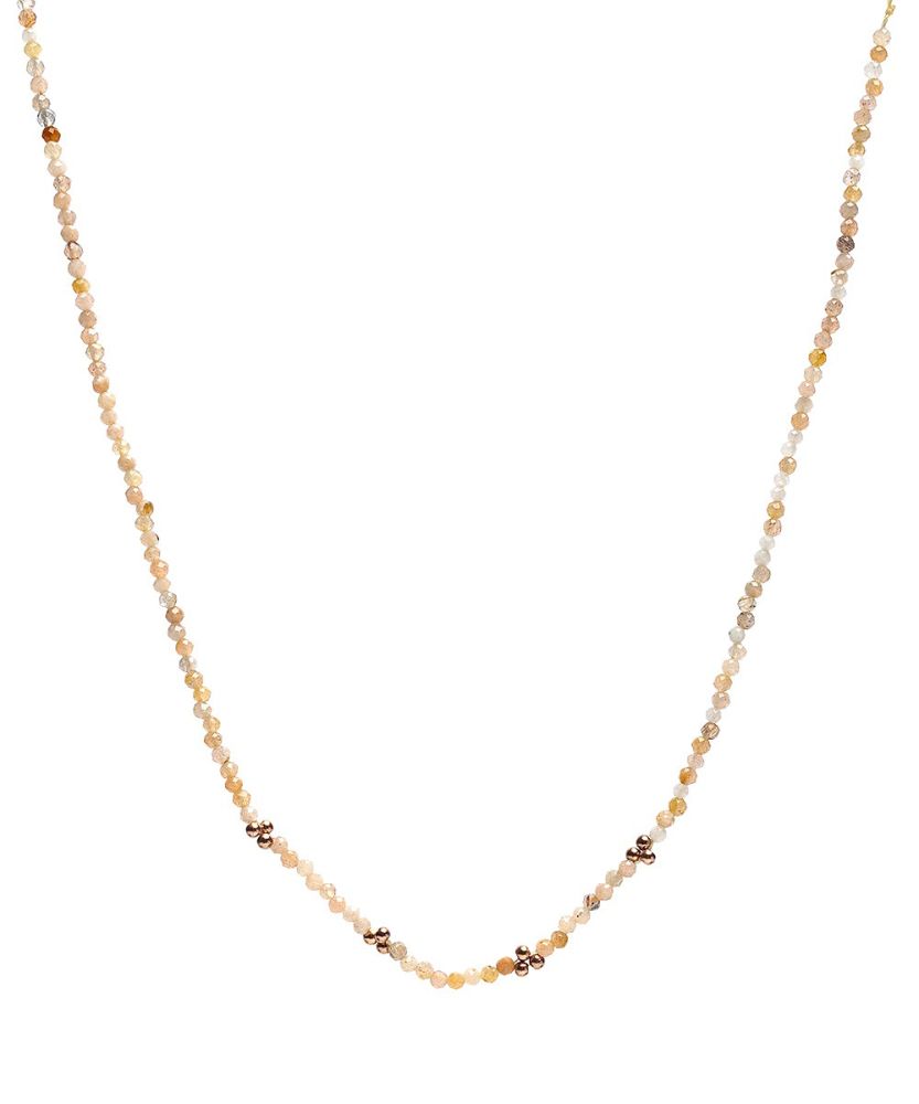  LYRA Choker - Salmon Moonstone with rose gold beads