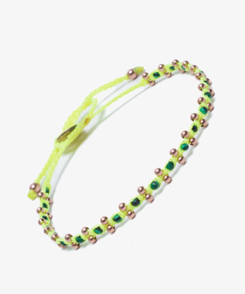 Pulsera TULIP - AMARILLO Y PIEDRA MALAQUITA