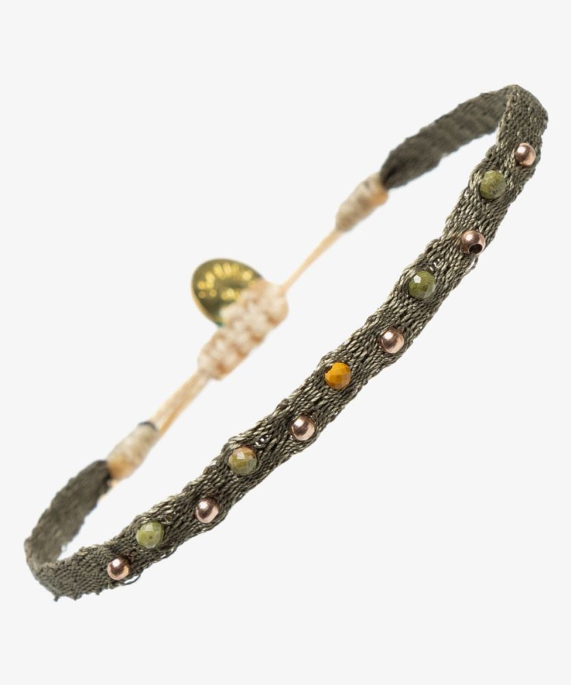 Pulsera Argantina ALAMEIN 120 -  VERDE CON BEADS Y PIEDRAS MOOKAÍTA
