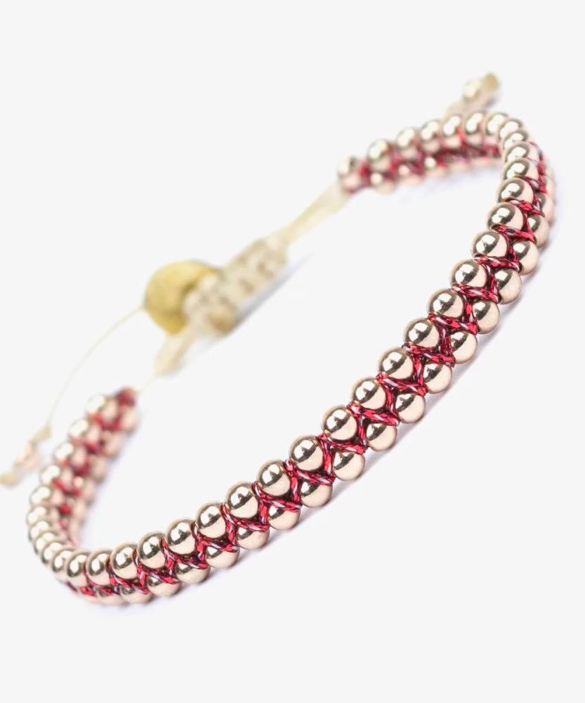 PULSERA BOREAL M - ROJO & ORO ROSA