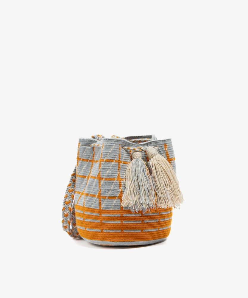 BOLSO CRUZADO M - WISTERIA - AZUL CLARO Y NARANJA