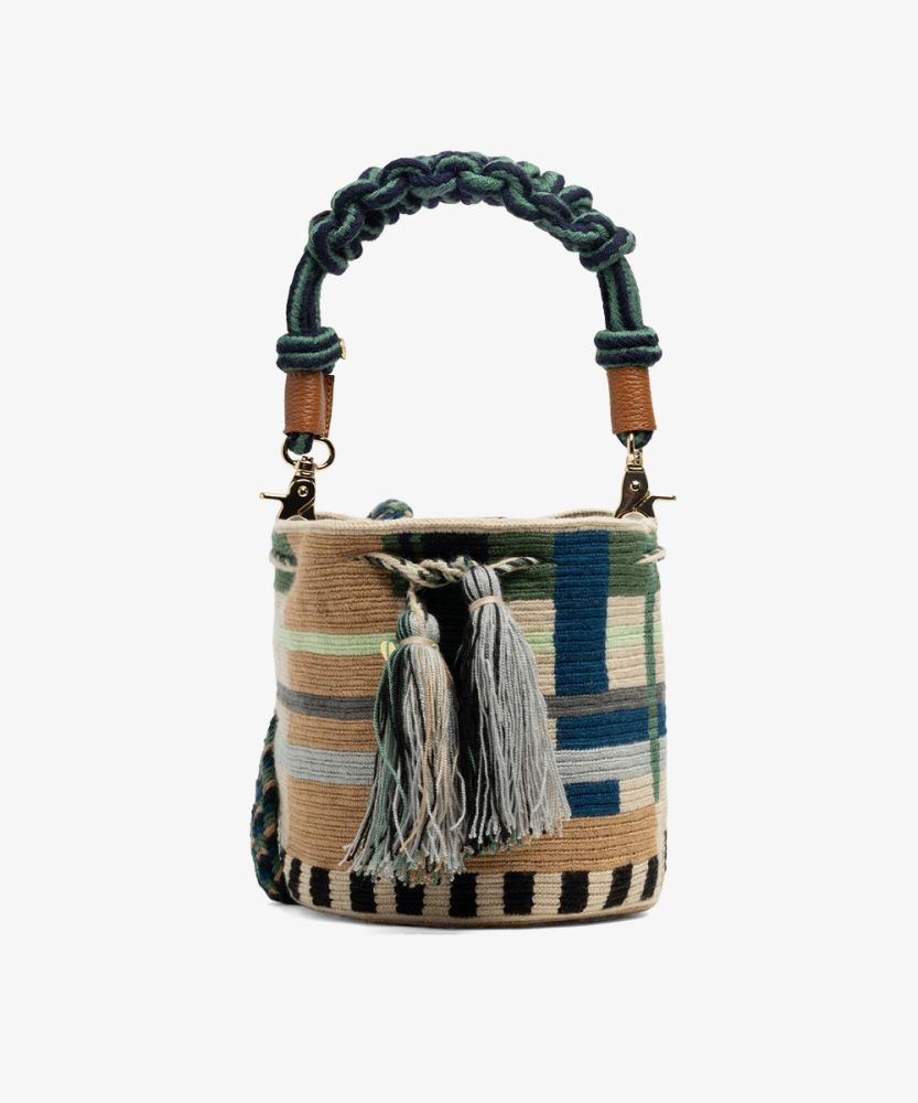 Crossbody Bag M with short macrame handle - MILA- TOAST & CAMEL