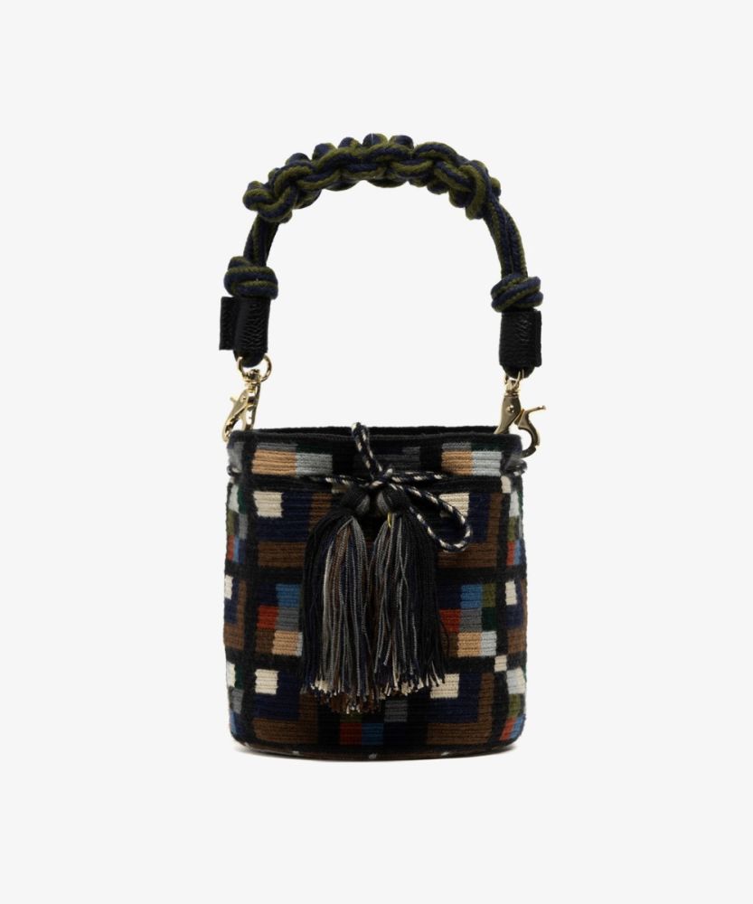 Crossbody Bag M with short macrame handle - 