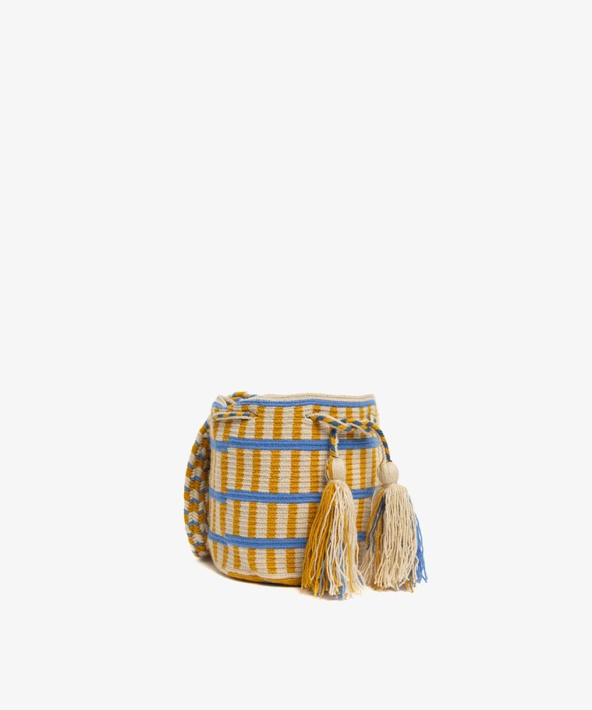 Extrasmall Wayuu Bag - PEACOCK - MUSTARD & BLUE