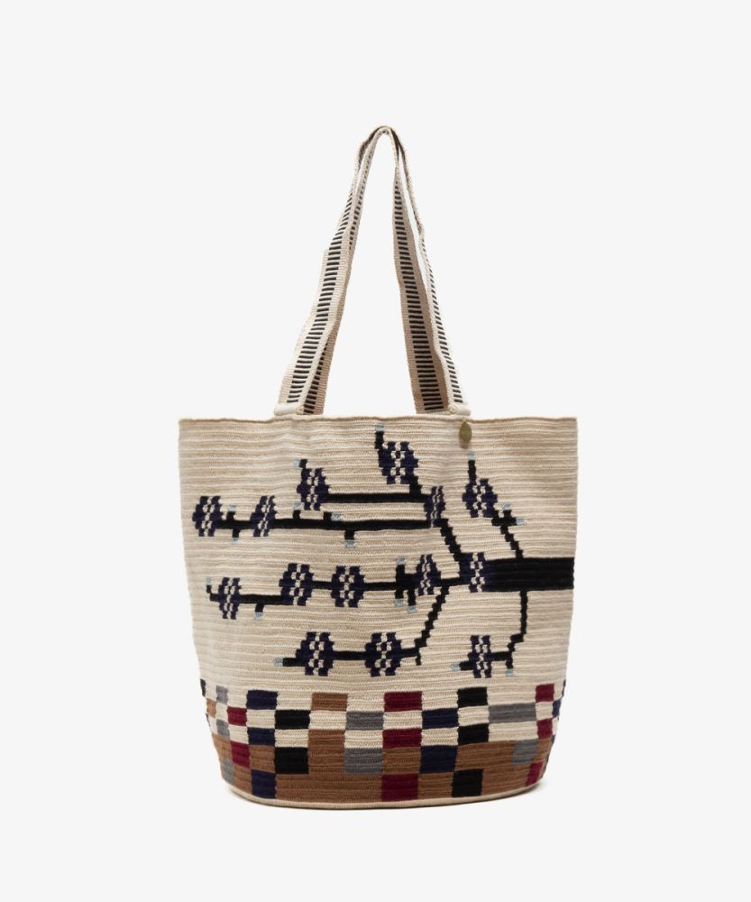 Bolso Tote - XIAN - AZUL MARINO & BEIGE