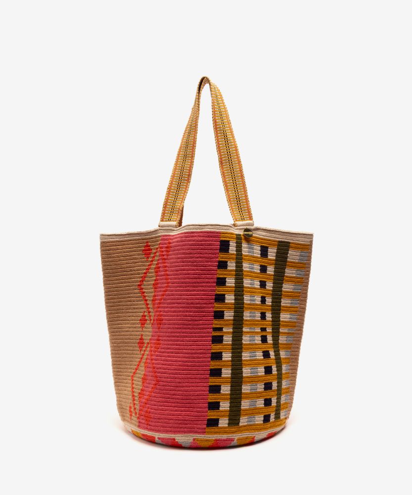 Tote Bag - COCKATOO - CORAL & BEIGE