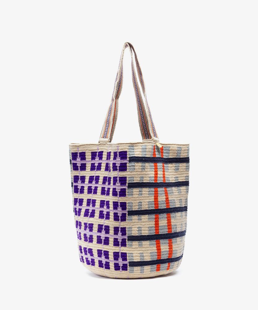 Bolso Tote - FALCON - LILA Y NARANJA