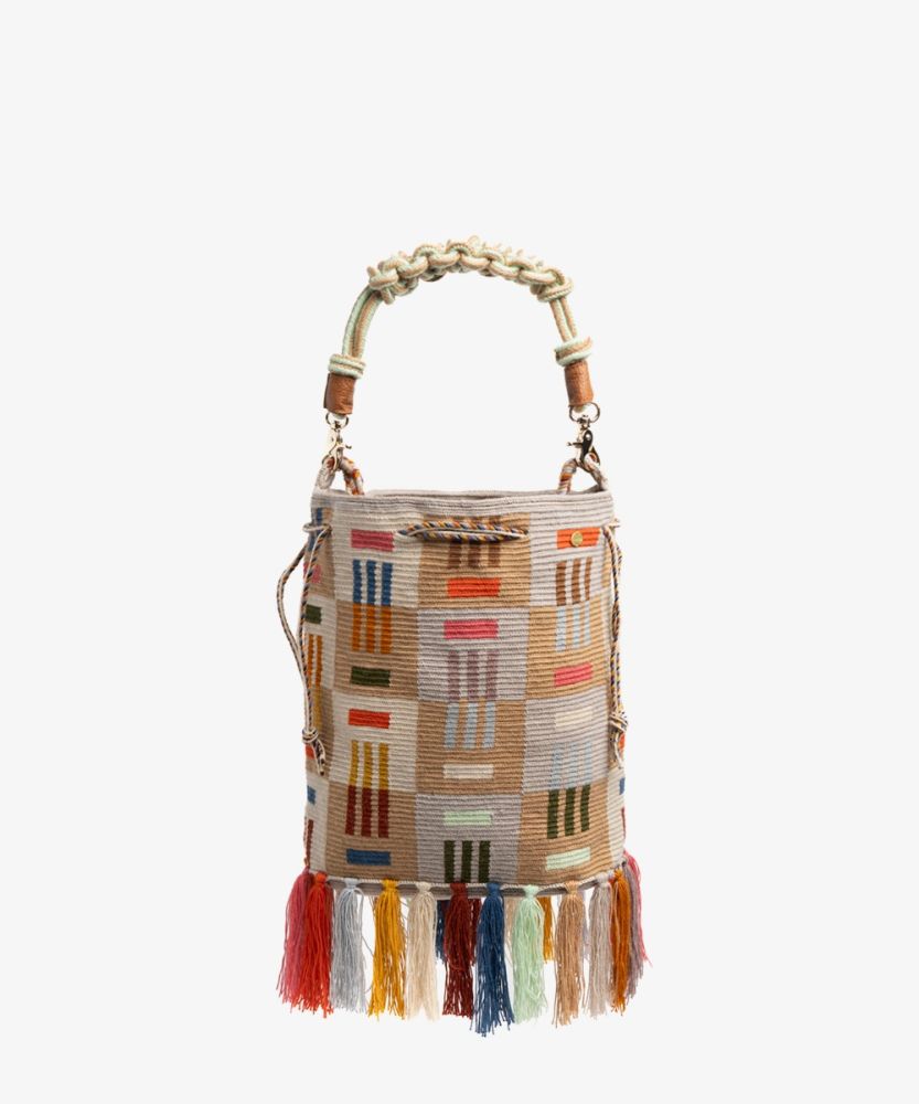 Zoe bag w/ Macrame Handle - WOLF - TOAST & GREY 