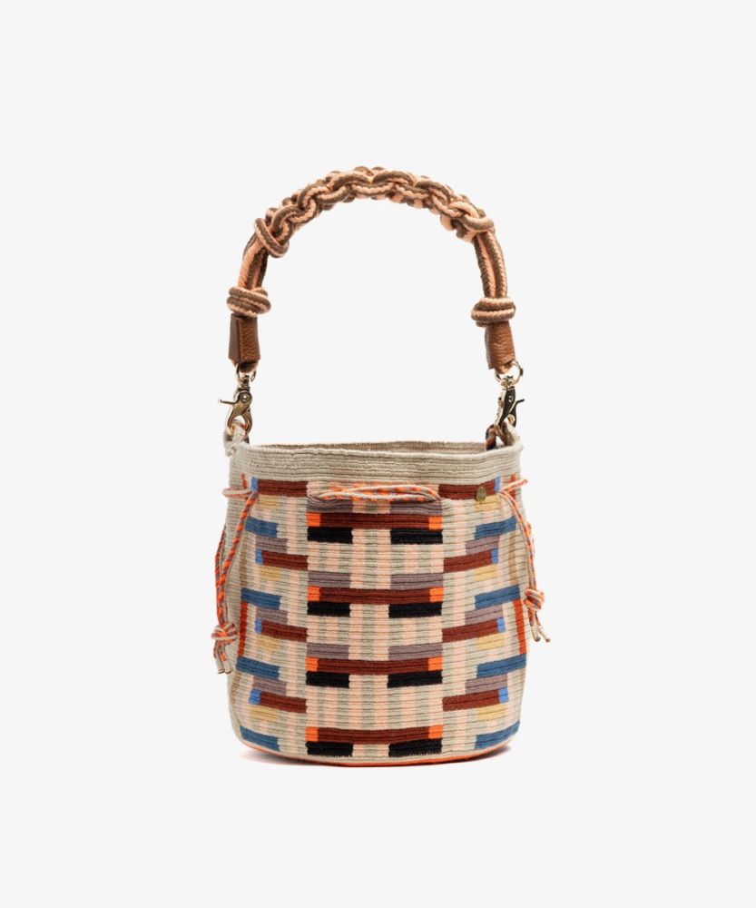 MITRA bag W/ MACRAME STRAP - CHAMALEON - BROWN & MULTICOLOR