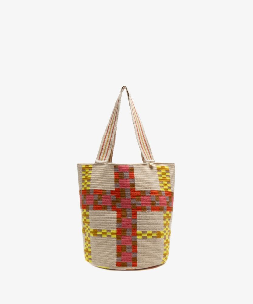BOLSO CALA - DELPHINIUS - CORAL Y AMARILLO