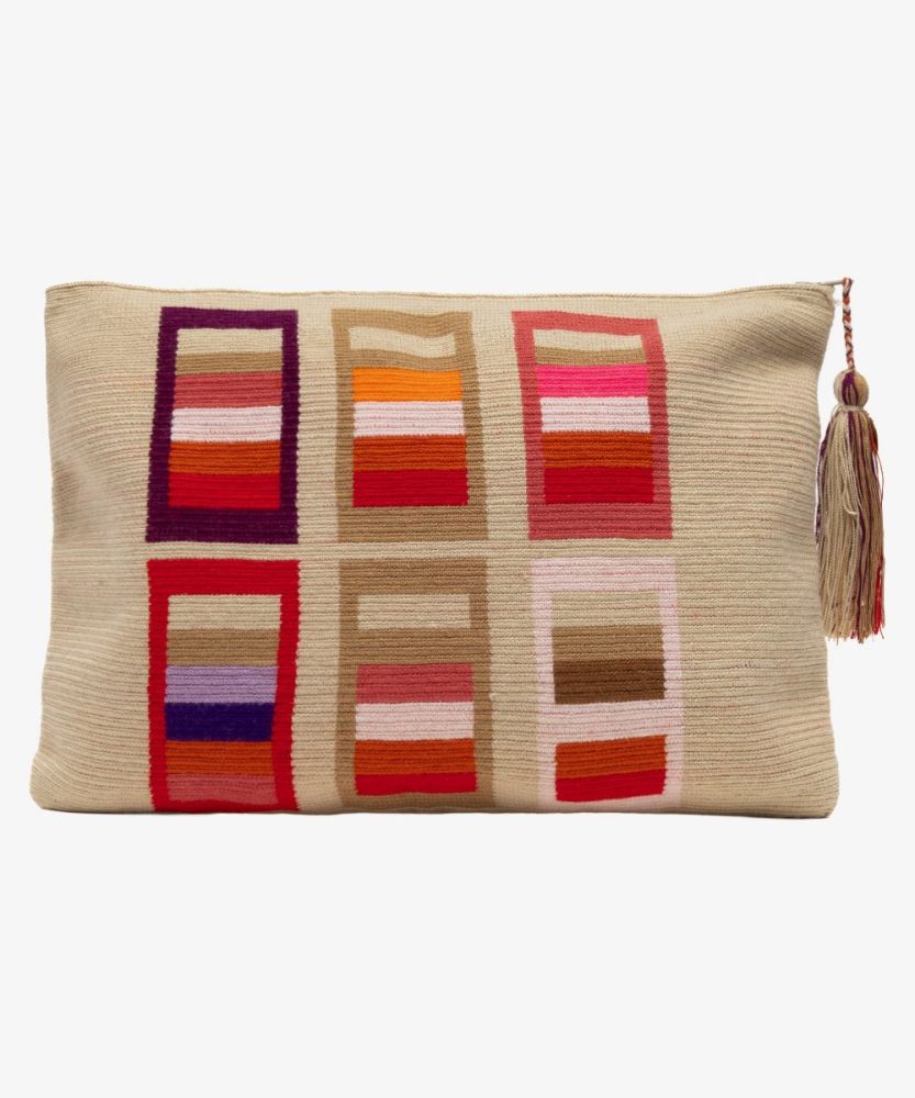 Large Clutch Bag -ORION - TOAST & RED
