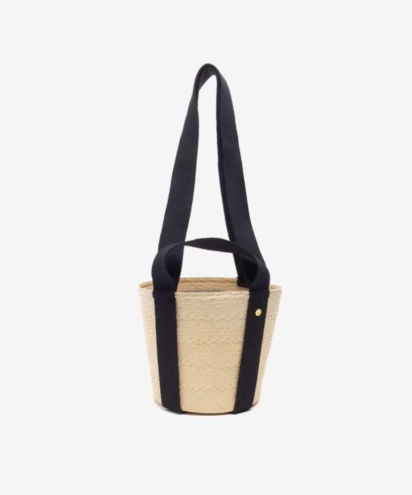 BASKET FORMENTERA 2 HANDLE BEIGE with black