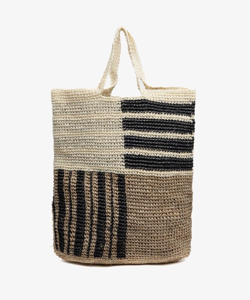 SHANGAY RAPSODY FIQUE BAG XL -BEIG-TOAST-DARK GREEN
