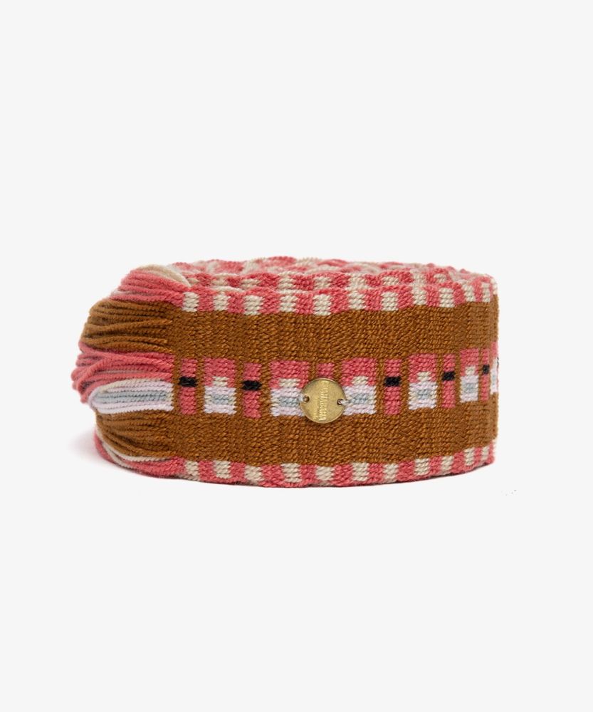 Belt with fringes - TERRACOTTA AND CORAL