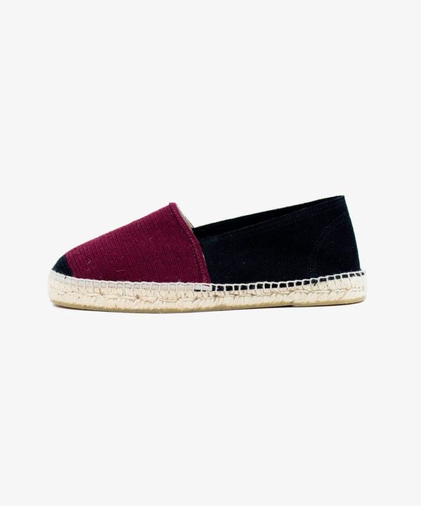 MEN'S ESPADRILLE - BICOLOR - BLACK & BORDEAUX