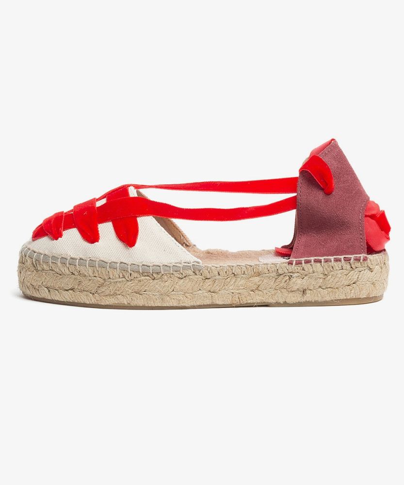 VELVET STRAP VALENCIANAS - RED