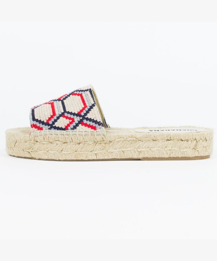 ALPARGATA MULE - HEXAGON - GRIS & ROJO