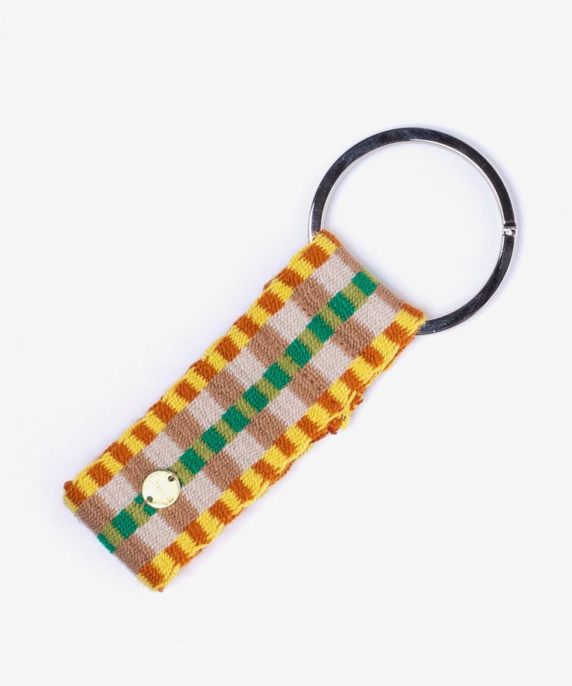 KEYRING L - BEIGE & YELLOW