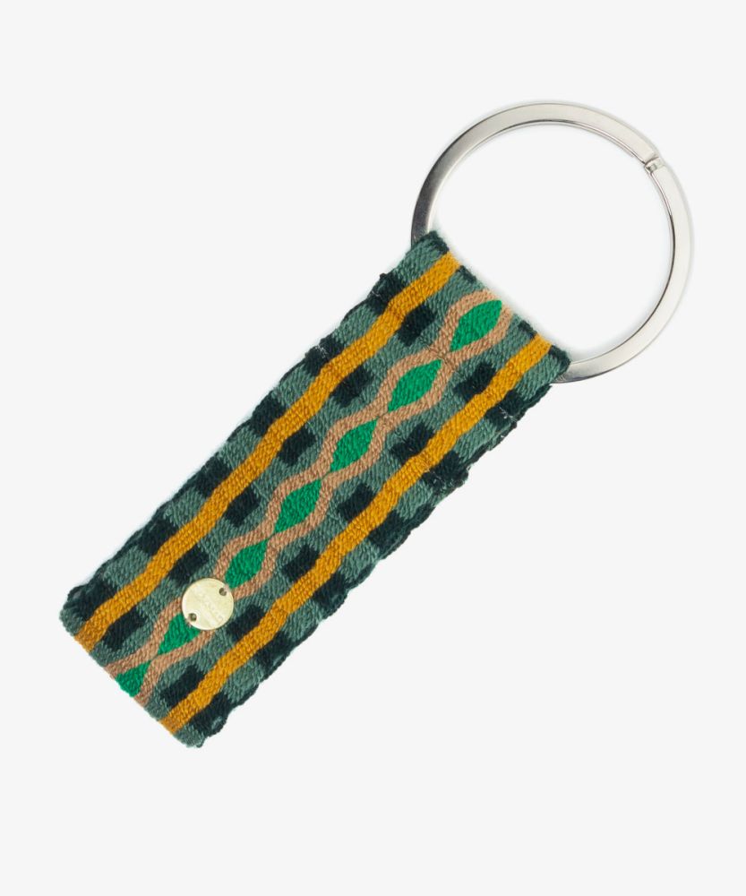 KEYRING L - GREEN & MUSTARD