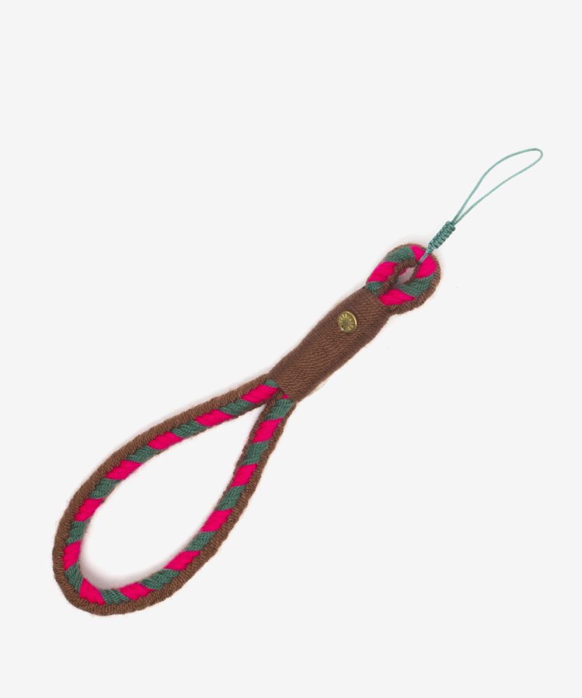 CORDÓN CUELGA MÓVIL SOFÍA - MARRÓN Y FUCSIA