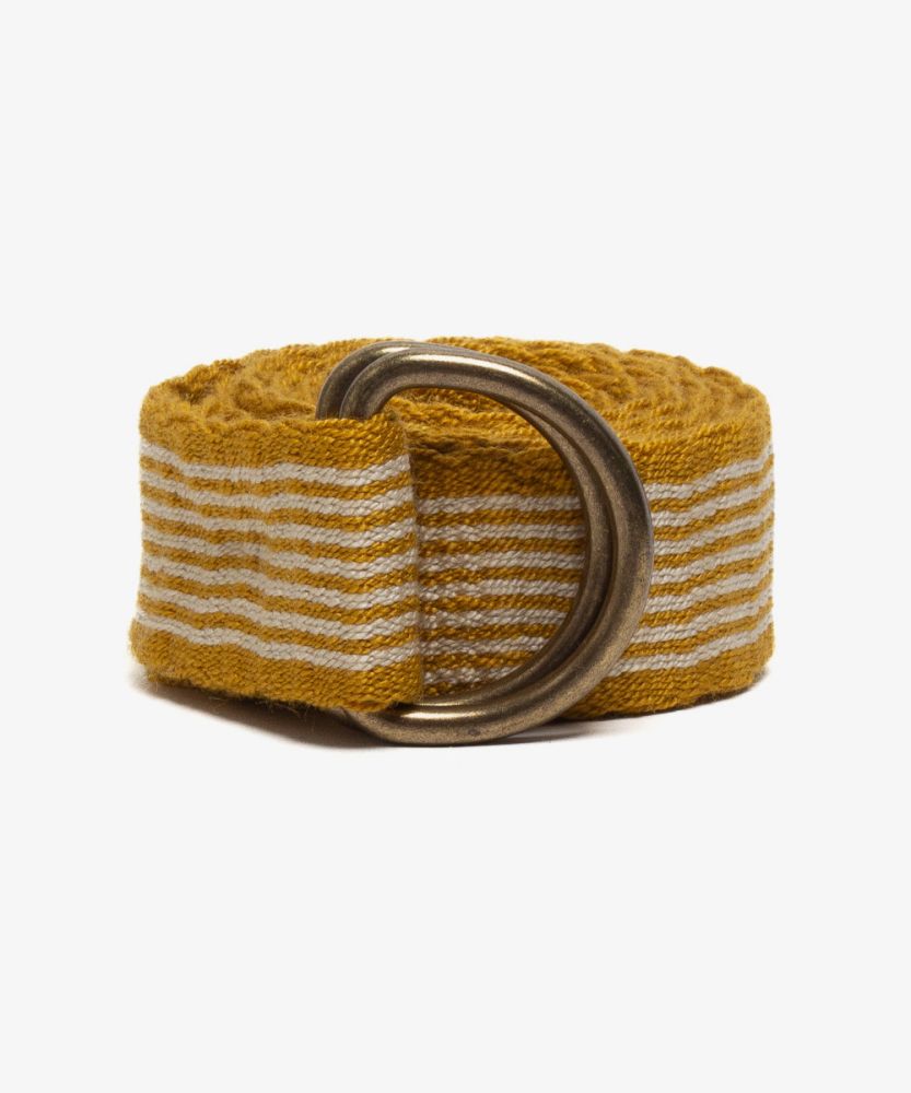 Buckle belt - LINES - MUSTARD & BEIGE