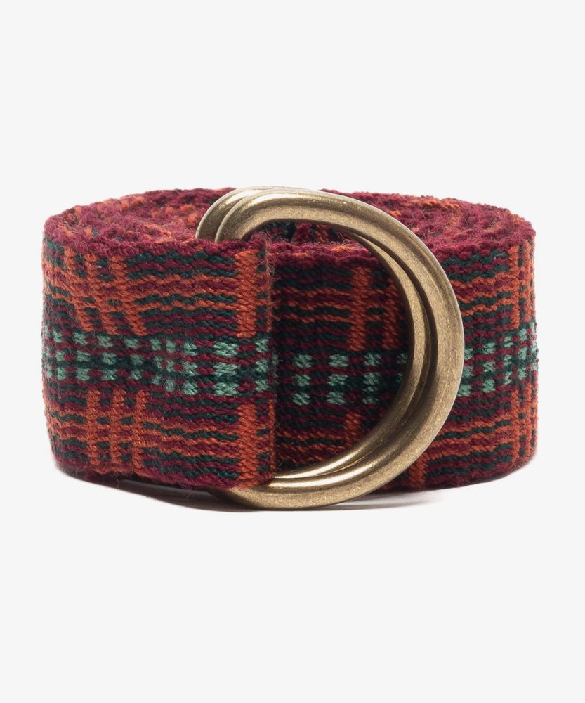 Buckle belt - BURGUNDY AND CORAL