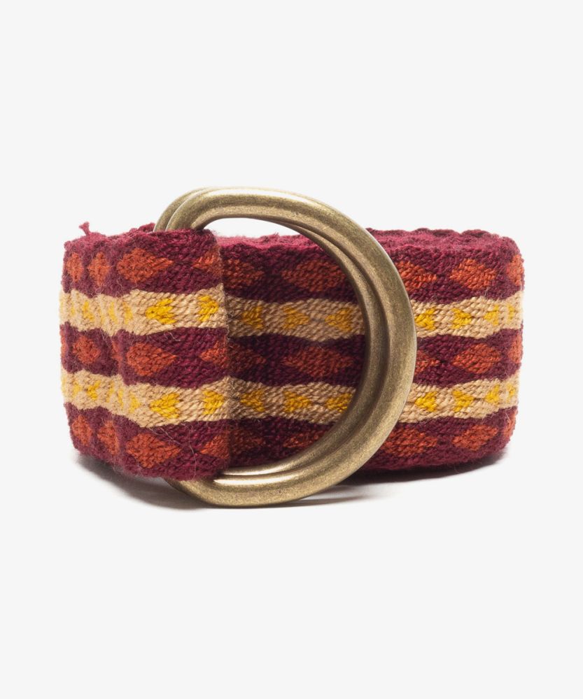 Buckle belt - BURGUNDY & MUSTARD