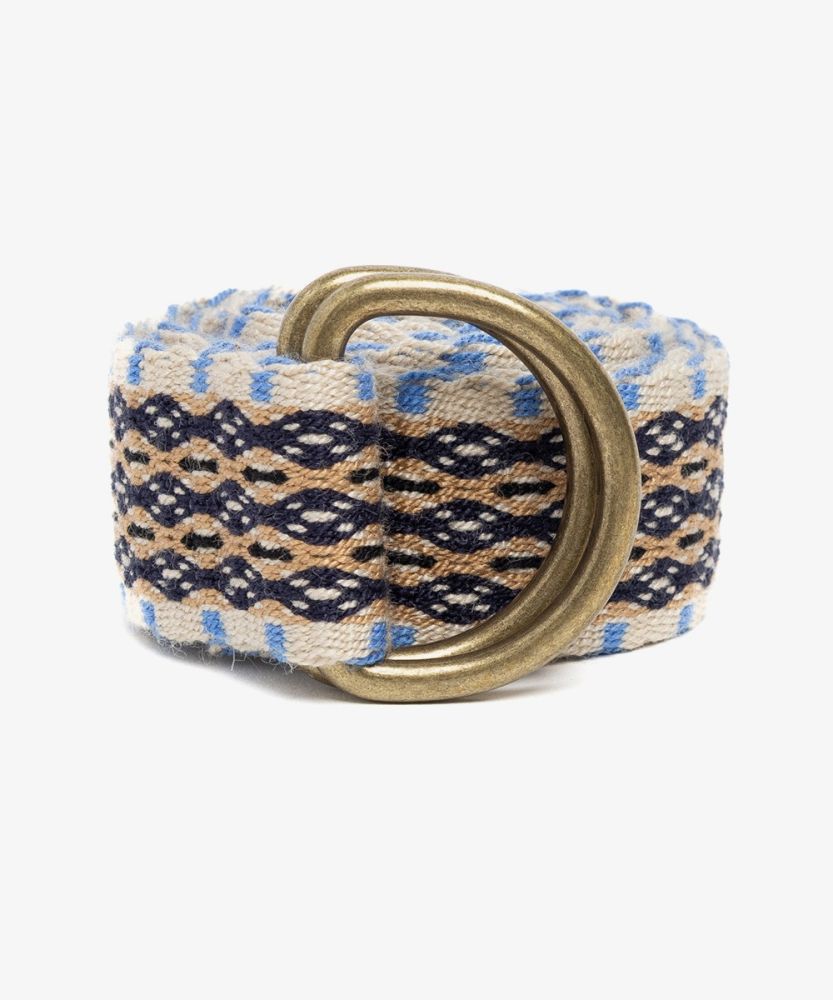 Cinturon hebilla - AZUL MARINO Y TOSTADO