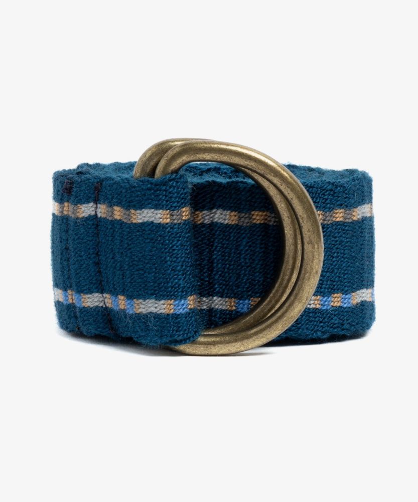 Cinturon hebilla - LINEAS- AZUL Y GRIS