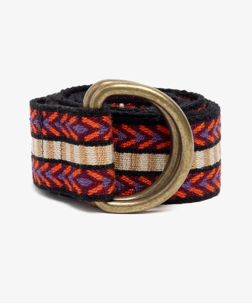 Buckle belt - CORAL AND BLACK