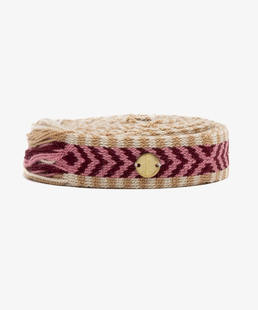 Thin belt with fringes - TOAST AND BURGUNDY