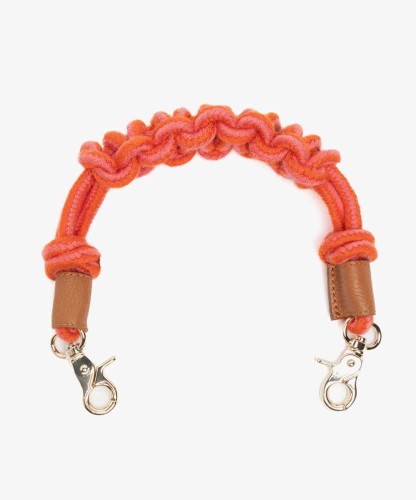 Cord shoulder strap - MACRAME- PINK & ORANGE