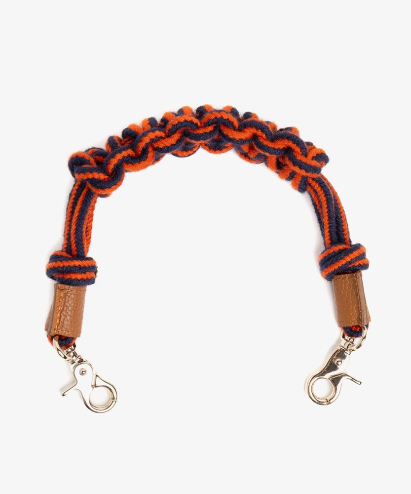 Cord shoulder strap - MACRAME NAVY BLUE & ORANGE