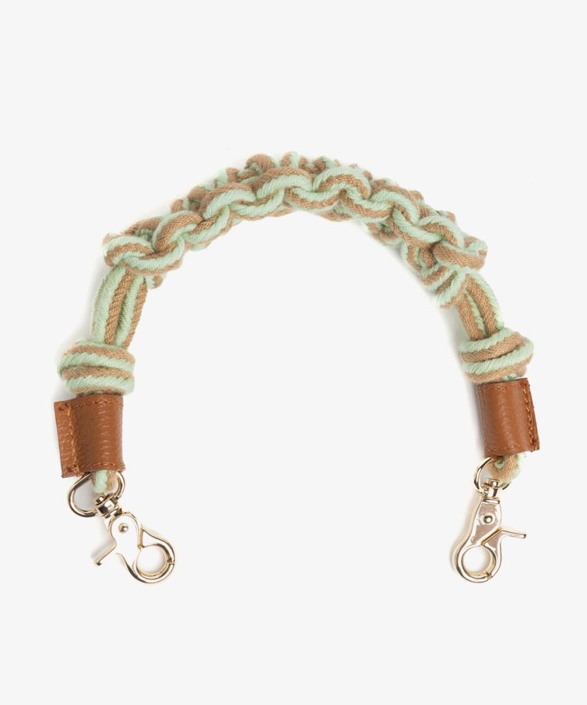 Cord shoulder strap - MACRAME GREEN & TOAST