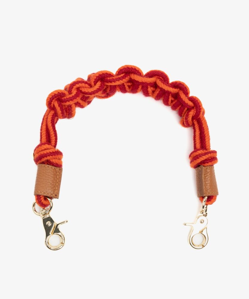 Asa de bolso de cordón MACRAME - NARANJA Y VINO