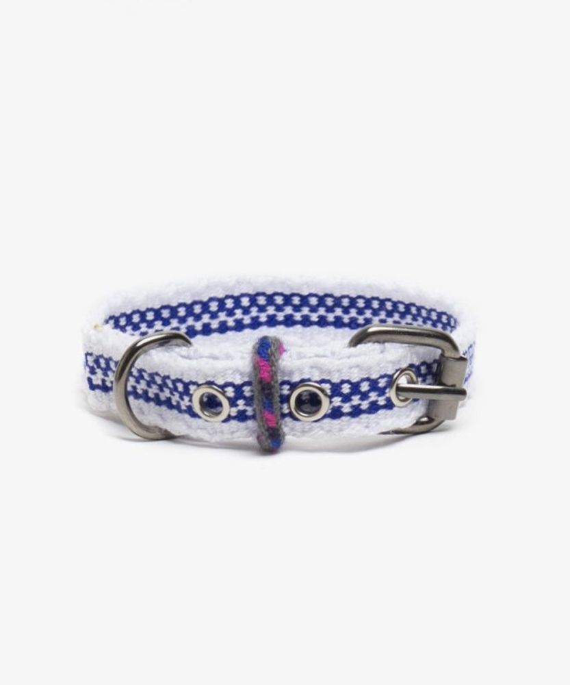 COLLAR DE PERRO TOY - AZUL Y BLANCO