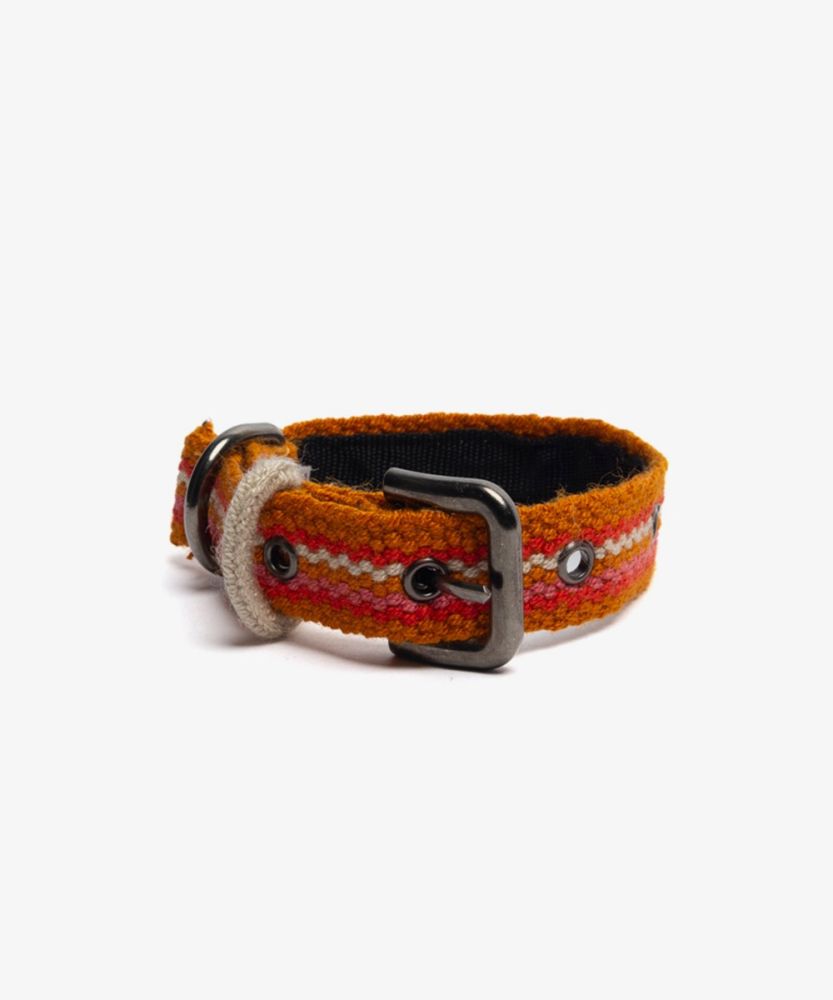 COLLAR PARA PERRO PEQ COLOR MOSTAZA Y RAYAS