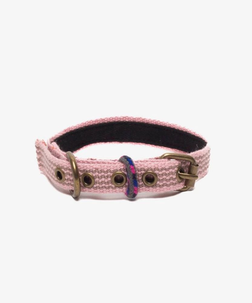 COLLAR DE PERRO MEDIANO/PEQ - ROSA Y GRIS