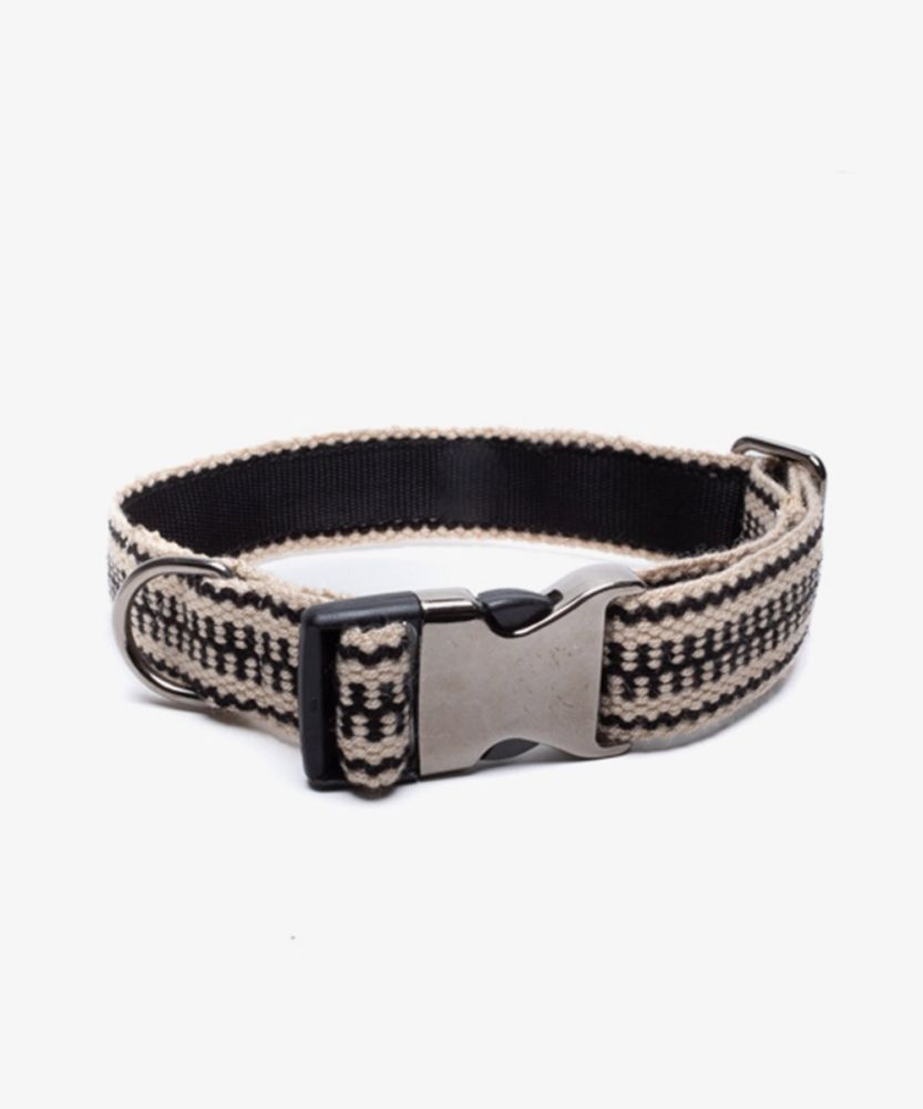 COLLAR PARA PERRO GRANDE - BEIGE & NEGRO