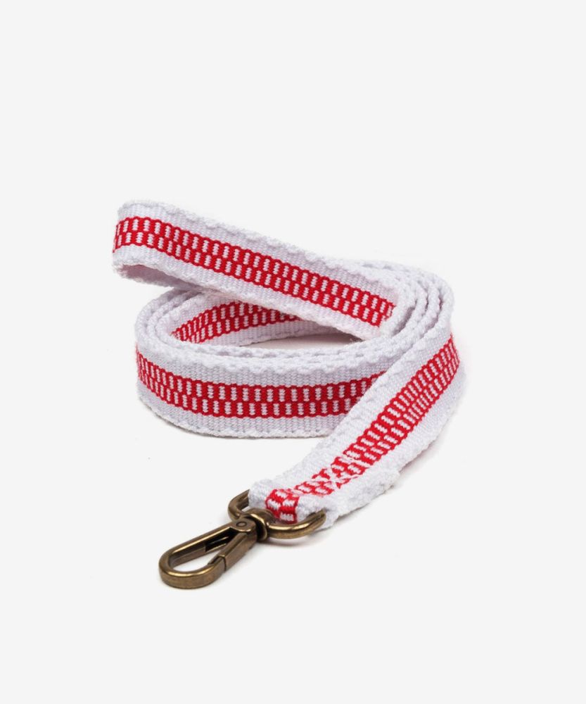 CORREA PARA PERRO TOY - ROJO Y BLANCO