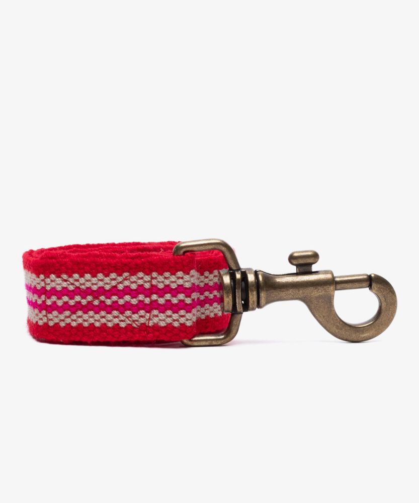 CORREA PARA PERRO TOY - ROJO Y BLANCO
