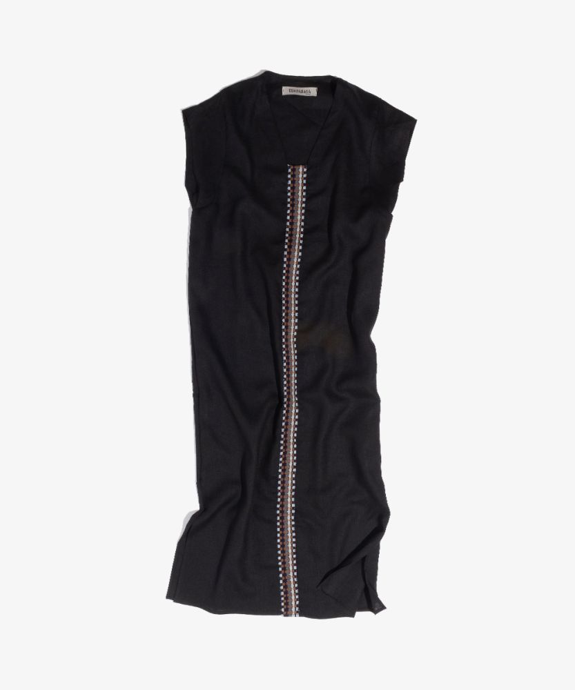 KAFTAN NILO - BLACK WITH RIBBON