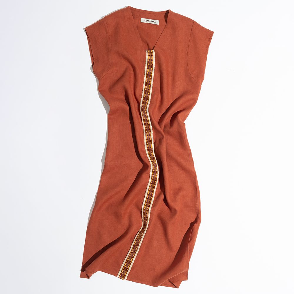 KAFTAN NILO - TERRACOTA WITH RIBBON