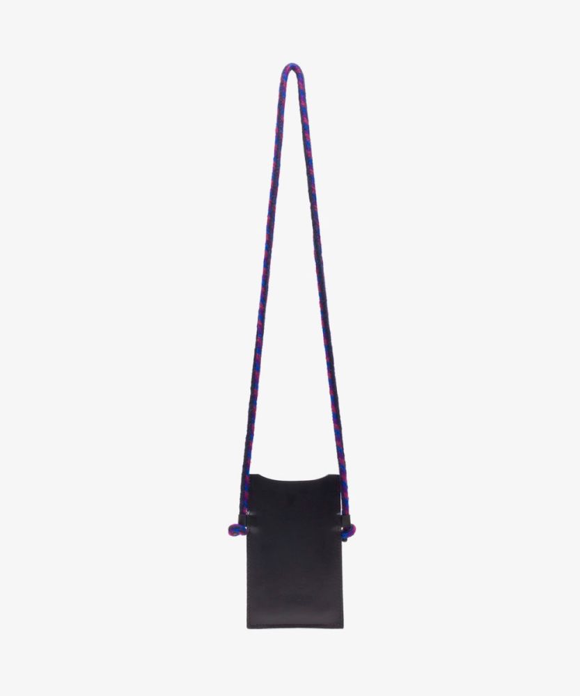 LEATHER PHONE POUCH - BLACK