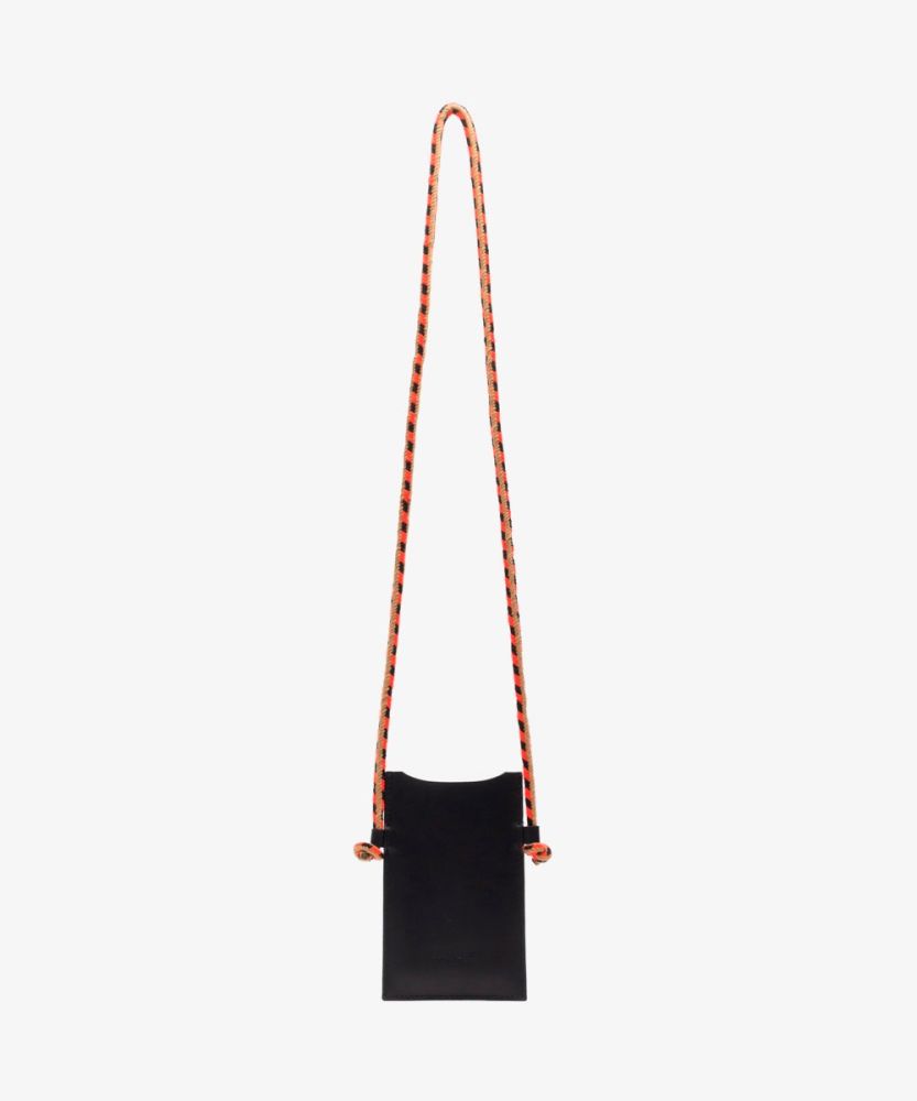 LEATHER PHONE POUCH - BLACK