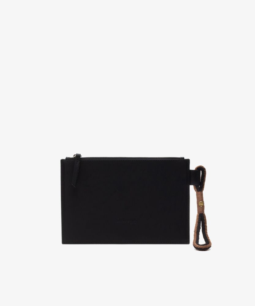 LEATHER POUCH - BLACK
