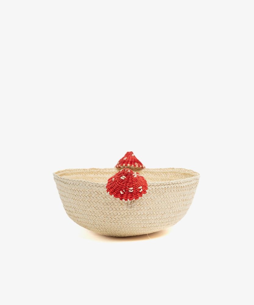 Bowl M - MUSHROOM RED- RED & BEIGE