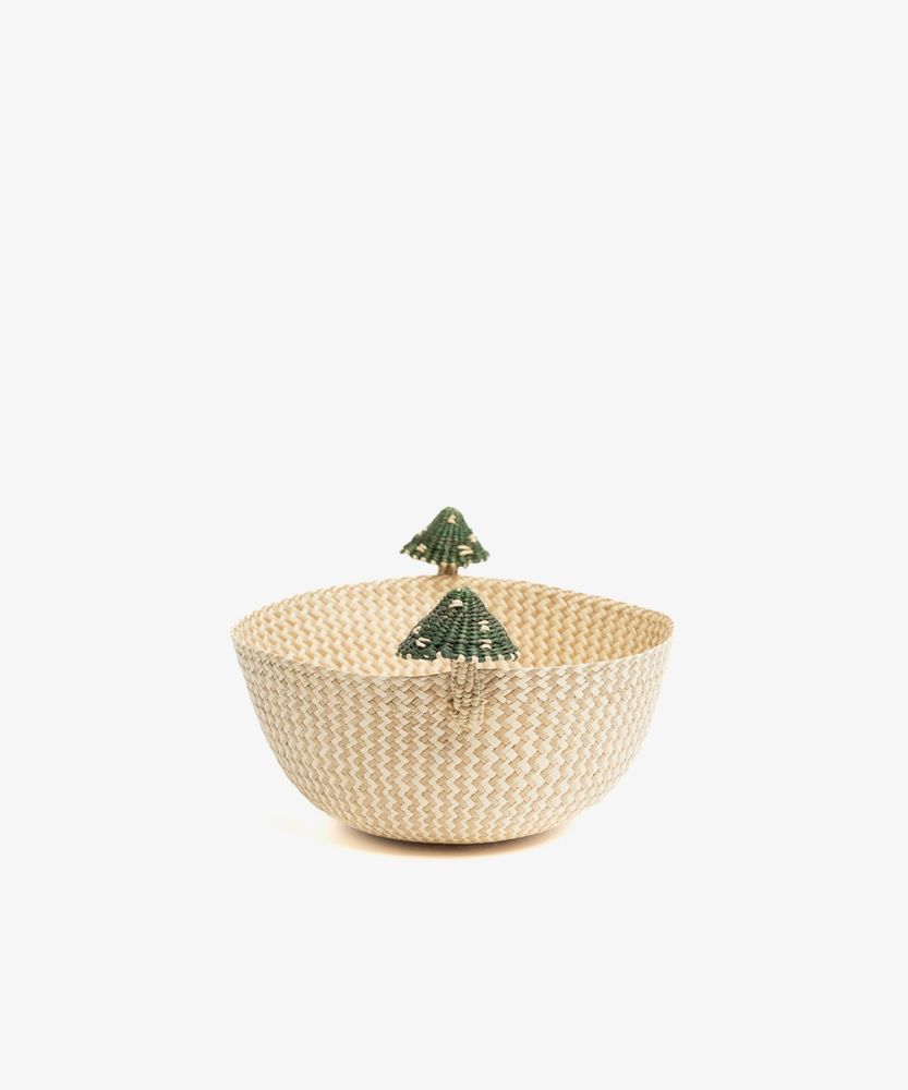 Bowl M ZIGZAG- MUSHROOM GREEN- TOAST & GREEN